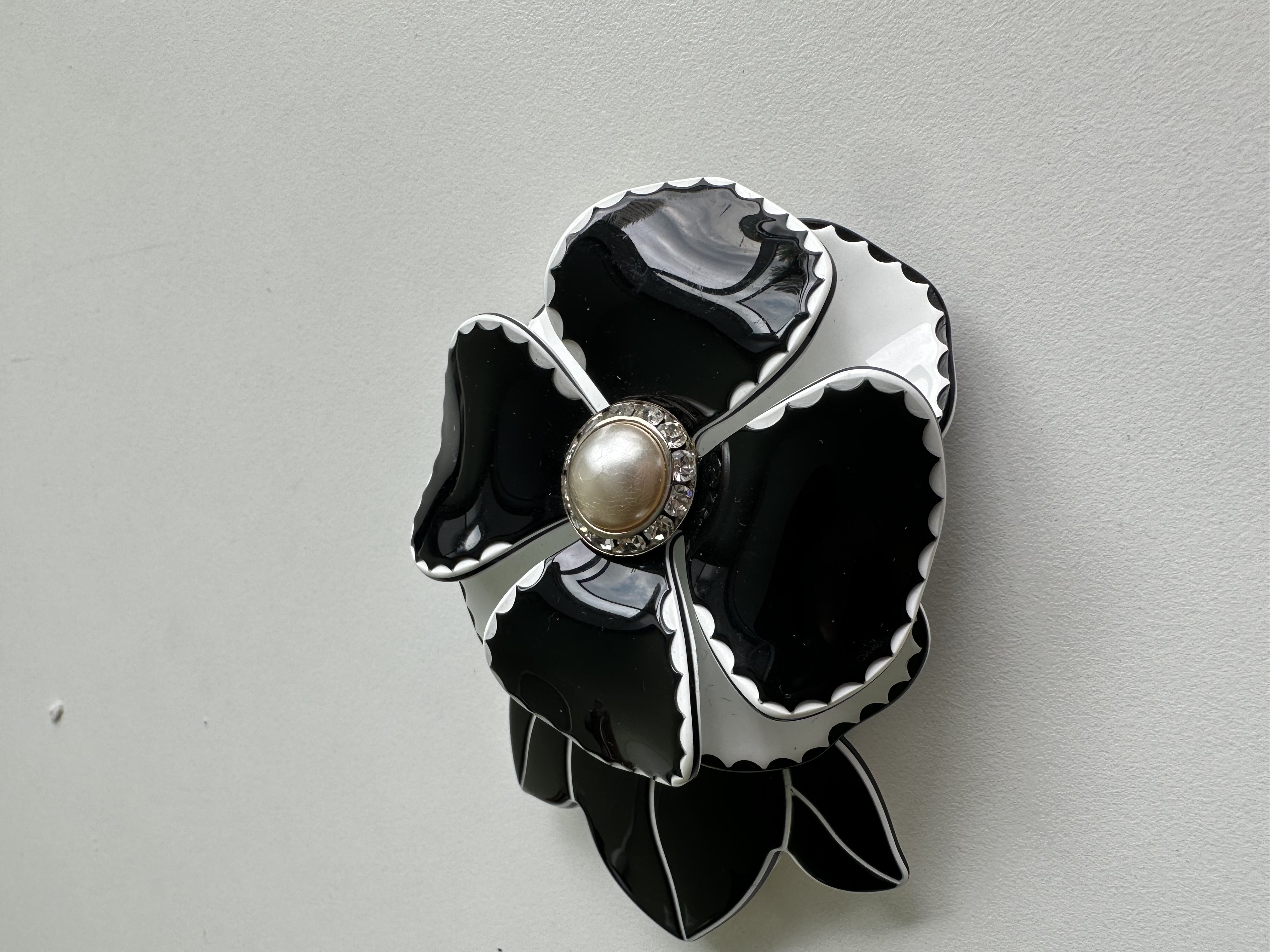 MC Davidian Lace Camellia Ponytail TGM on very thick voluminous hair — handmade in France with Swarovski